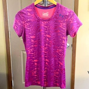 Under Armor Coupe Adjustee Pink Zebra Print Top